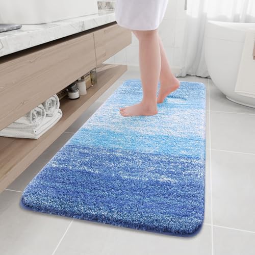 Arotive Microfiber Bathroom Rugs, Shaggy Soft Absorbent Bath Rug, 59x24