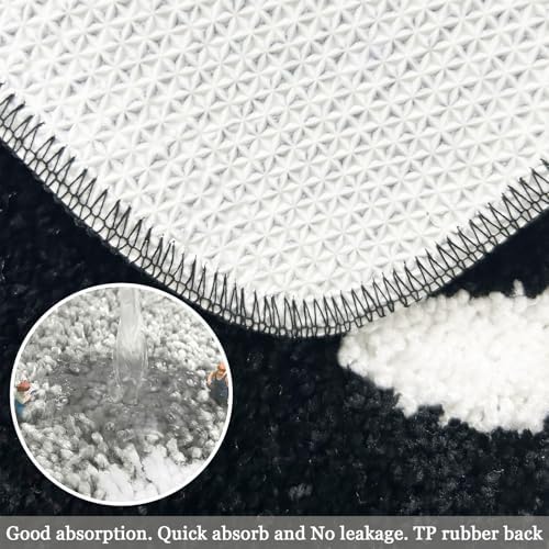Get Naked Bath Mat - Funny Bathroom Rugs Non Slip Cute Carpet for Bathroom Floor Decor Water Absorbent Bath Rugs for Sink Bathtub and Shower Black and White Bathmat 24" x 36"