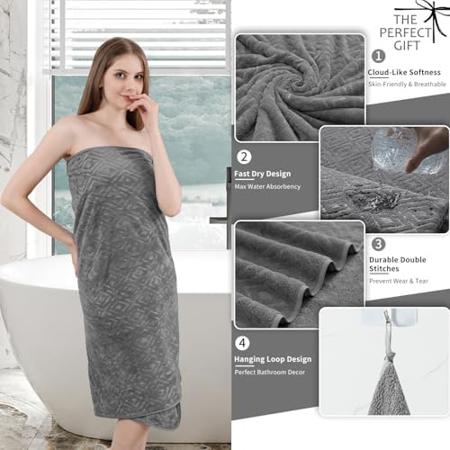 Bath Towel Set of 4 Extra Large Bath Sheet 35"x70" Oversized Bath Towel Soft Microfiber Bathroom Towel for Adults Highly Absorbent Quick Dry Towel Set for Bathroom,Hotel,Shower Bath Sheet Towel Grey