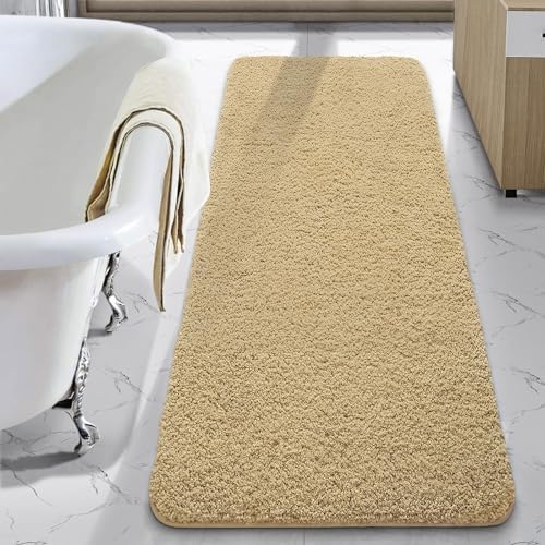 LOCHAS Bathroom Rug Runner 24x60 Inch, Bath Rugs Non Slip, Beige