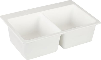 Signature Hardware 447672 Totten 33" Drop In or Undermount 50/50 Double Basin Granite Composite Kitchen Sink | Drop In / Undermount, Granite Composite, Black - White