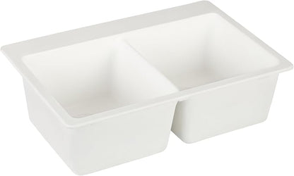 Signature Hardware 447668 Totten 33" Drop In or Undermount 50/50 Double Basin Granite Composite Kitchen Sink | Drop In / Undermount, Granite Composite, White - Black
