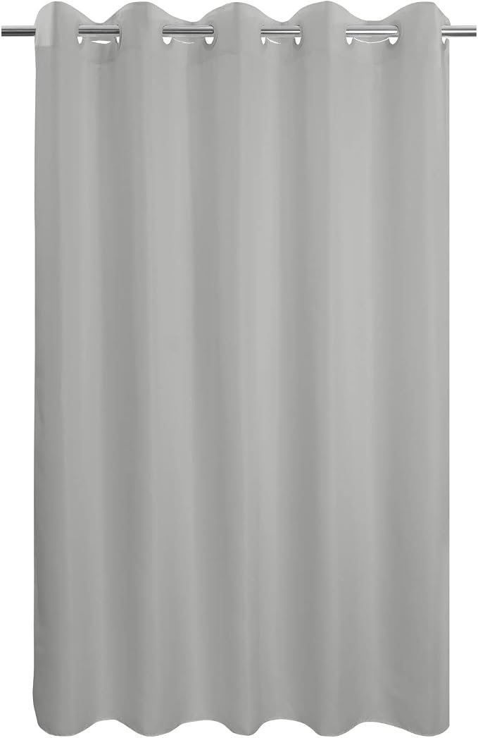 River Dream No Hook Hotel Cloth Grey Shower Curtain Soft Microfiber & Waterproof - Fabric Shower Curtain or Liner, Washable & Bottom Magnets, Gray, 71x74 | Waterproof Microfiber, Bottom Magnets, Soft Washable Fabric Shower Curtain or Liner, 71W x 74H