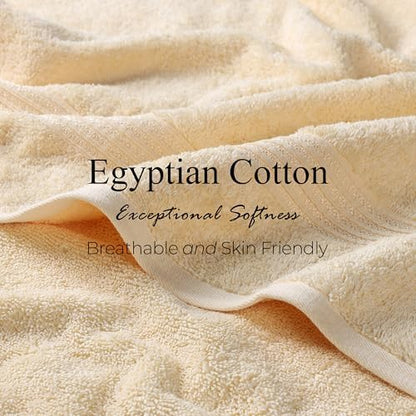 SUPERIOR Egyptian Cotton 9-Piece Towel Set, Assorted Towels for Home Bathroom, Guest Bath Decor Essentials, Includes 3 Bath, 3 Hand, 3 Face Towels/Washcloths, Quick Dry, Absorbent - Canary