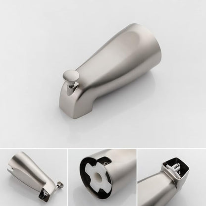 Shower Tub Kit Dual Shower System with Tub Spout Tub and Shower Faucet Set Complete Dual Shower Head and Handheld Combo Set Tub and Shower Trim Kit Brushed Nickel
