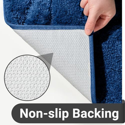 DEXDE Bathroom Rugs Non-Slip Mat for Bathroom Floor Shower 24x36 Navy Blue