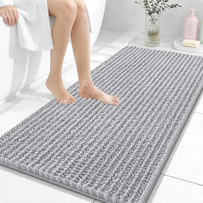 OLANLY Bathroom Runner Rugs 47x24, Thick Soft Absorbent Chenille Bath Rugs