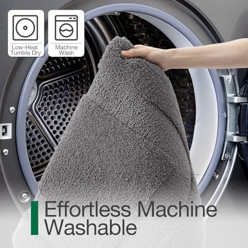 LUMI Large Bathroom Rugs Soft Absorbent, Non Slip Bath Mat 24x43, Dark Grey