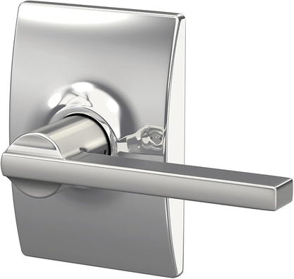 Schlage F10 LAT 625 CEN Latitude Door Lever with Century Trim, Hall & Closet Passage Lock, Bright Chrome