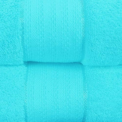 GLAMBURG 700 GSM Premium Oversized Extra Large Cotton 2 Pack Bath Sheet 35x70-100% Combed Cotton - Luxury Hotel & Spa Quality - Durable Ultra Soft Highly Absorbent - Turquoise Blue