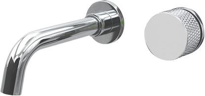 Faucet Wall Mounted Bathroom Faucet Swivel Spout Single Handle Brass Basin Sink tap with Hot Cold Water Mixed(Silver) Faucet