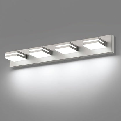 SineRise LED Modern Bathroom Vanity Light Fixtures (4-Light, 30-Inch), Brushed Nickel Modern Acrylic Bathroom Wall Lighting Fixtures Over Mirror (Cool White 6000K)
