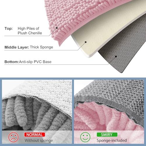 Smiry Bathroom Rugs 30X20, Luxury Chenille Extra Soft Absorbent Bath Mat
