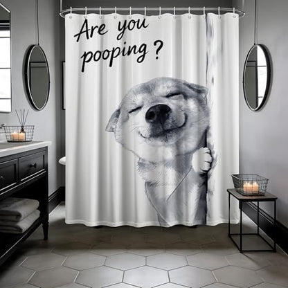 Funny Dog Shower Curtain Cool Shiba Inu, 70x72 Inchs