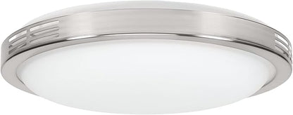 Homewerks 7105-07 Bathroom Fan with LED Light Ceiling Mount Exhaust Ventilation Silent 2.5 Sones 100 CFM, Decorative Brushed Nickel Trim