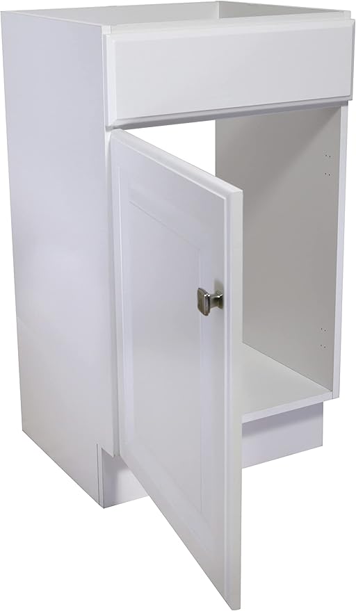 Design House 597112 Wyndham Unassembled Bathroom Vanity Cabinet Without Top, 18 x 16/1 Door, White