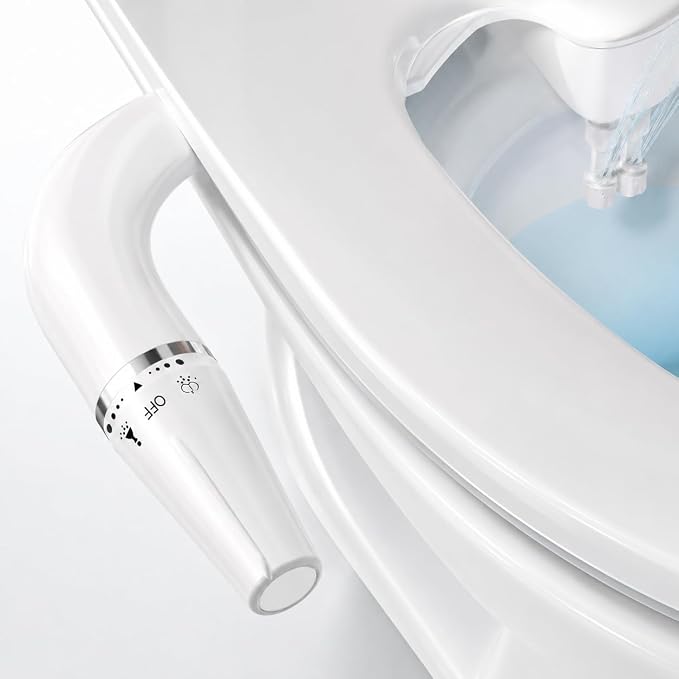 Bidet Attachment for Toilet, Ultra-Slim Bidet, Non-Electric Dual Nozzle Feminine Wash Fresh Water Sprayer | Bidet Attachment for Toilet