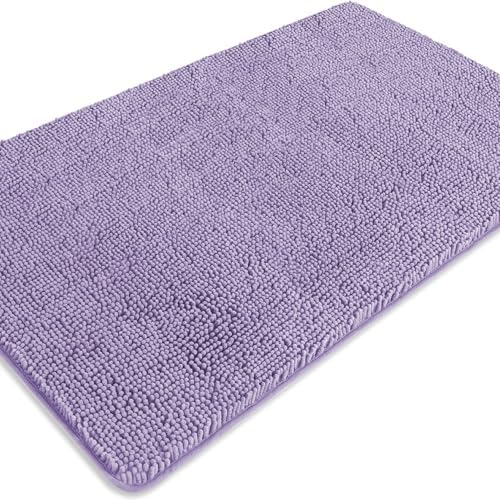 Bathroom Rugs 30 x 50 Inch – Extra Large Bath Mat | Absorbent and Washable Thick Chenille Bath Rugs Non-Slip Runner Rug for Bathroom, Shower, Tub(Lavender)