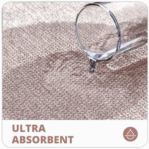 Bath Mat,Ultra Thin Bathroom Runner Rugs,Large Bath Mats for Bathroom,Quick Dry,Non-Slip,Machine Washable,Low Pile,Bath Rug,Shower Outside,Sink,Home Decor Accessories.Beige,1'9"x3'11"（21x47inch）