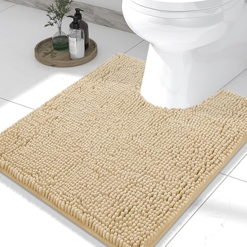 Smiry Toilet Rugs U-Shaped 24x20, Extra Soft Absorbent Contoured Bath Mat