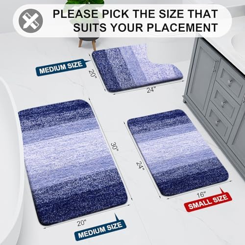 Arotive Microfiber Bathroom Rugs, Shaggy Soft Absorbent Bath Rug, 24x16
