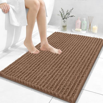 OLANLY Bathroom Rugs 36x24, Thick Soft Absorbent Chenille Bath Rugs