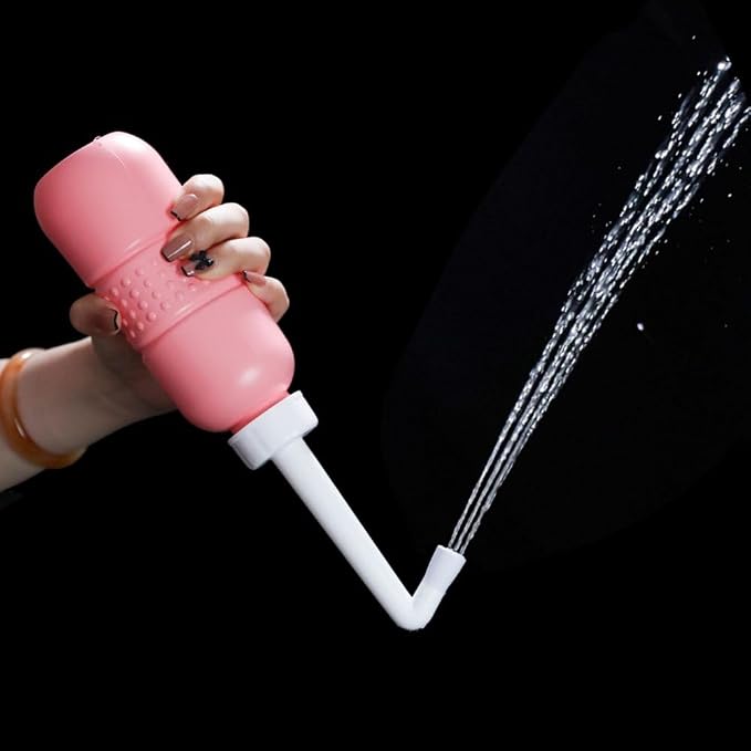 2PCS-Pack Portable Bidet for Travel Bidet Bottle+ Green Pocket Cleaner Backpack Camping Bidets , with Water Seal Cap + Storage Bag ,Peri Bottle for Postpartum Essentials