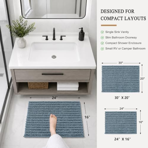 Arotive Bathroom Rugs Mat 24x16, Soft Absorbent Chenille Shaggy Bath Mat