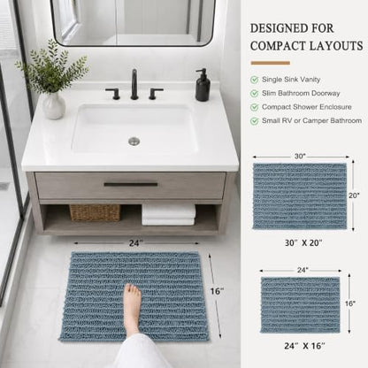 Arotive Bathroom Rugs Mat 24x16, Soft Absorbent Chenille Shaggy Bath Mat