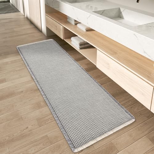 Upgraded Waffle Bath Mat Runner Absorbent Non Slip Bathroom Mat, 2' x 4'