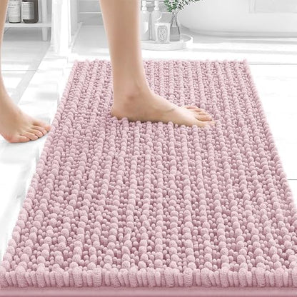 OLANLY Small Bathroom Rugs 24x16, Thick Soft Absorbent Chenille Bath Rugs