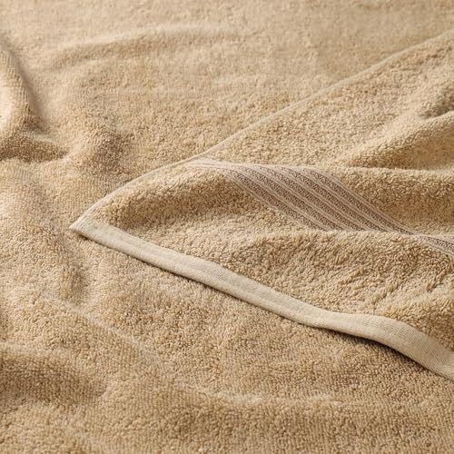 Superior Egyptian Cotton Bath Towel Set, Home Bathroom Towels, Master, Guest Bath, Decor Essentials, Quick Dry, Absorbent, Large Body Towels, Spa, Hotel, Resort, Adult, Kids, Set of 2, Toast