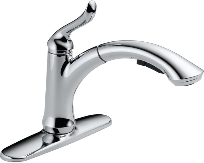 Delta Faucet Linden Single-Handle Kitchen Sink Faucet with Pull Out Sprayer, Chrome 4353-DST, BIG