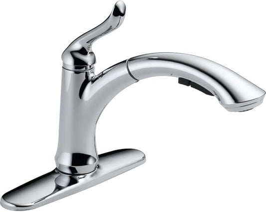 Delta Faucet Linden Single-Handle Kitchen Sink Faucet with Pull Out Sprayer, Chrome 4353-DST, BIG
