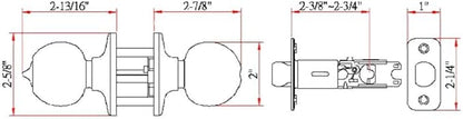 Design House 791590 Ball Privacy Bed and Bath Door Knob Oil Rubbed Bronze