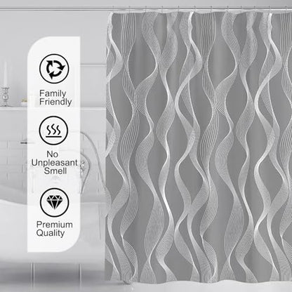 LLSCL Fabric Shower Curtain Liner with Magnets, Waterproof Hotel Quality, 72 x 72 Machine Washable