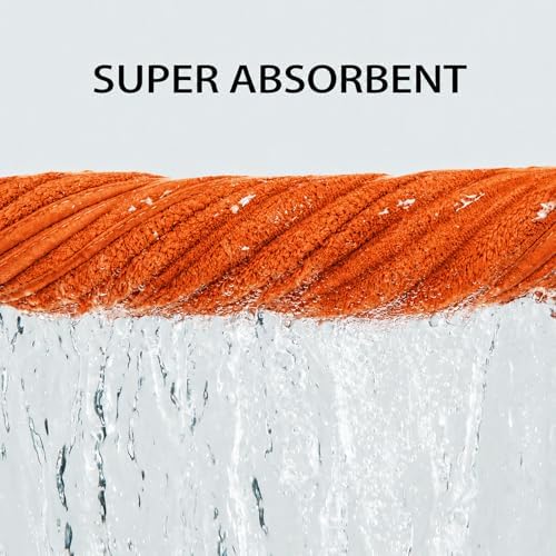 6 PC Bath Towel Set, 40"x80" Oversized Bath Sheets, Burnt Orange