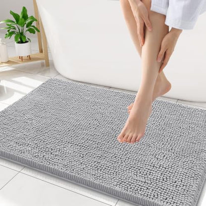 Smiry Bathroom Rugs 32X20, Luxury Chenille Extra Soft Absorbent Bath Mat