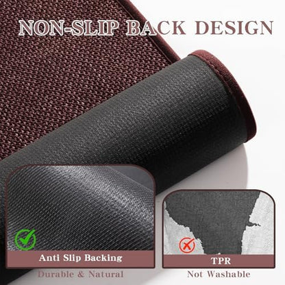 chakme Bathroom Rugs Mat 59x17, Ultra Thin Non Slip Bath Rug Runner Quick Dry Absorbent Bath Mat for Bathroom, (Dark Purple, 59"x17")