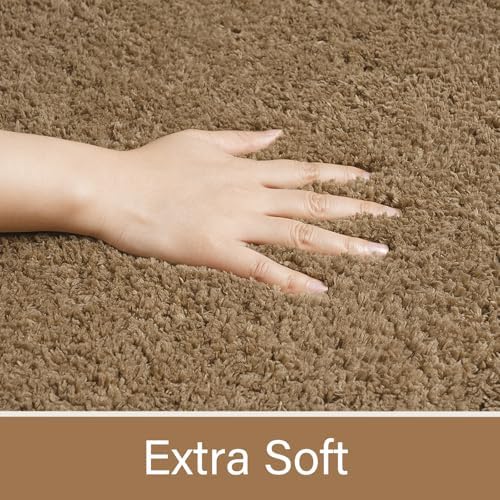 LOCHAS Bathroom Rug Runner 24x48 Inch, Bath Rugs Non Slip, Light Brown