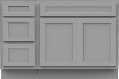 Vanity Art 48 inch Bathroom Vanity with Double Shutter Door, Wood Bathroom Vanity Cabinet with Soft Closing Shaker Drawer, Sturdy Floor Mounted Storage Cabinet Organizer for Bathroom, VA4048-3-G