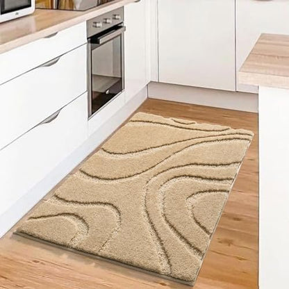 DEXDE Bathroom Rugs Non Slip Bath Mats Carpet for Shower Floor 20x32 Beige