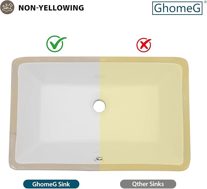 21 Inch Undermount Bathroom Sink Rectangular - 21"x13" White Rectangle Porcelain Ceramic Vessel Sink with Overflow,Under Counter Lavatory Vanity
