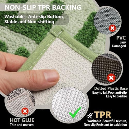 KOEXM Get Naked Bath Mat Sage Green, 16" x 24" Non Slip Microfiber