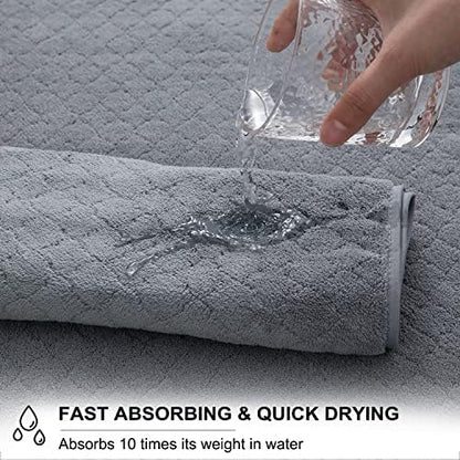 Ycosy 2 Pack Hand Towels Set 16"x31",Grey Towel Set for Bathroom,Quick Dry Thick and Highly Absorbent Hand Towel,Ultra Soft Microfibers Premium Towel Set for Bathroom Hotel,Spa,Gym