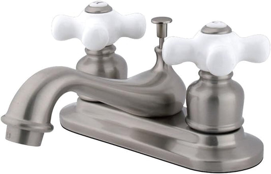 Kingston Brass KB608PX Centerset Lavatory Faucet, Brushed Nickel,4-Inch Center