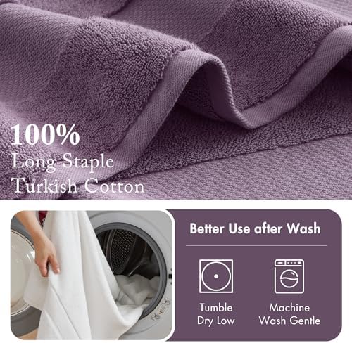 Madison Park 100% Turkish Cotton 600 GSM Bath Towel Set, 6 Piece, Purple