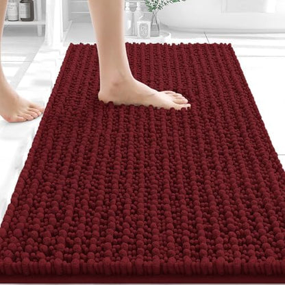 OLANLY Bathroom Rugs 30x20, Thick Soft Absorbent Chenille Bath Rugs