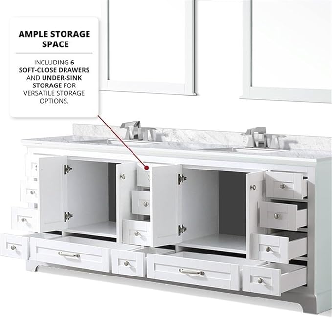 Dukes 84 in. W x 22 in. D White Double Bath Vanity