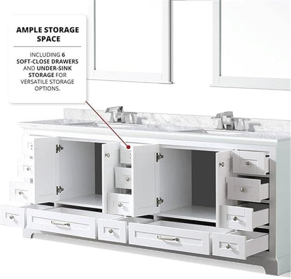 Dukes 84 in. W x 22 in. D White Double Bath Vanity